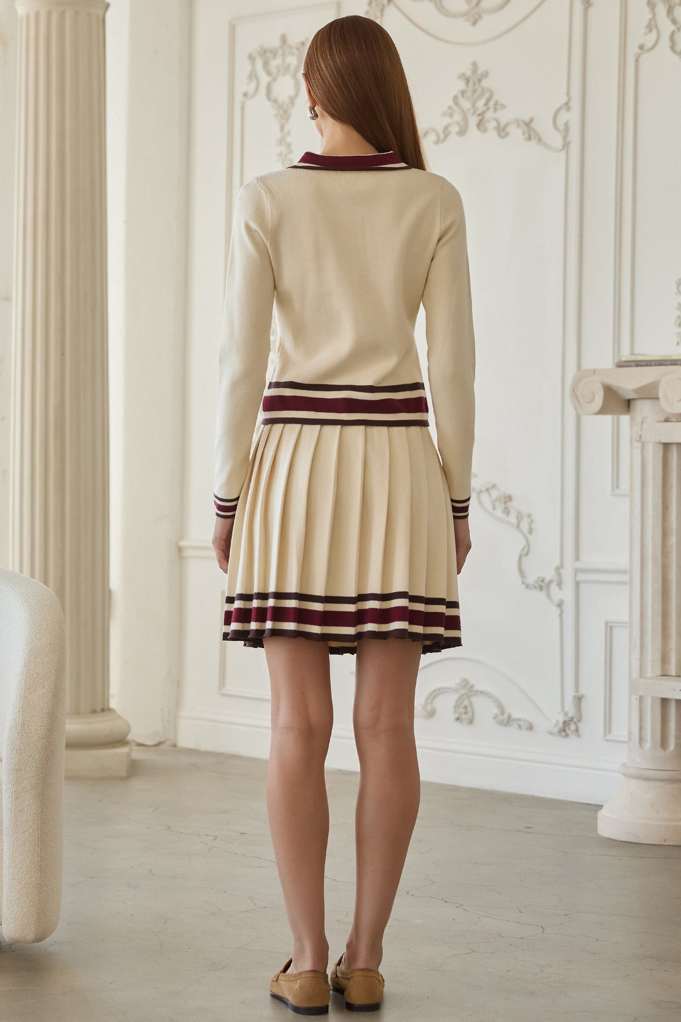 Knit Long Sleeve Polo Top