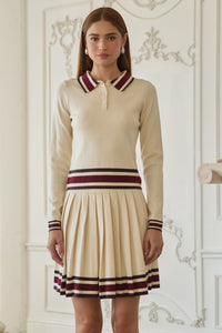 Knit Long Sleeve Polo Top
