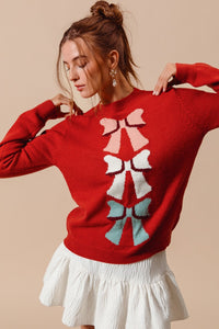 Bow Ribbon Knitted Sweater