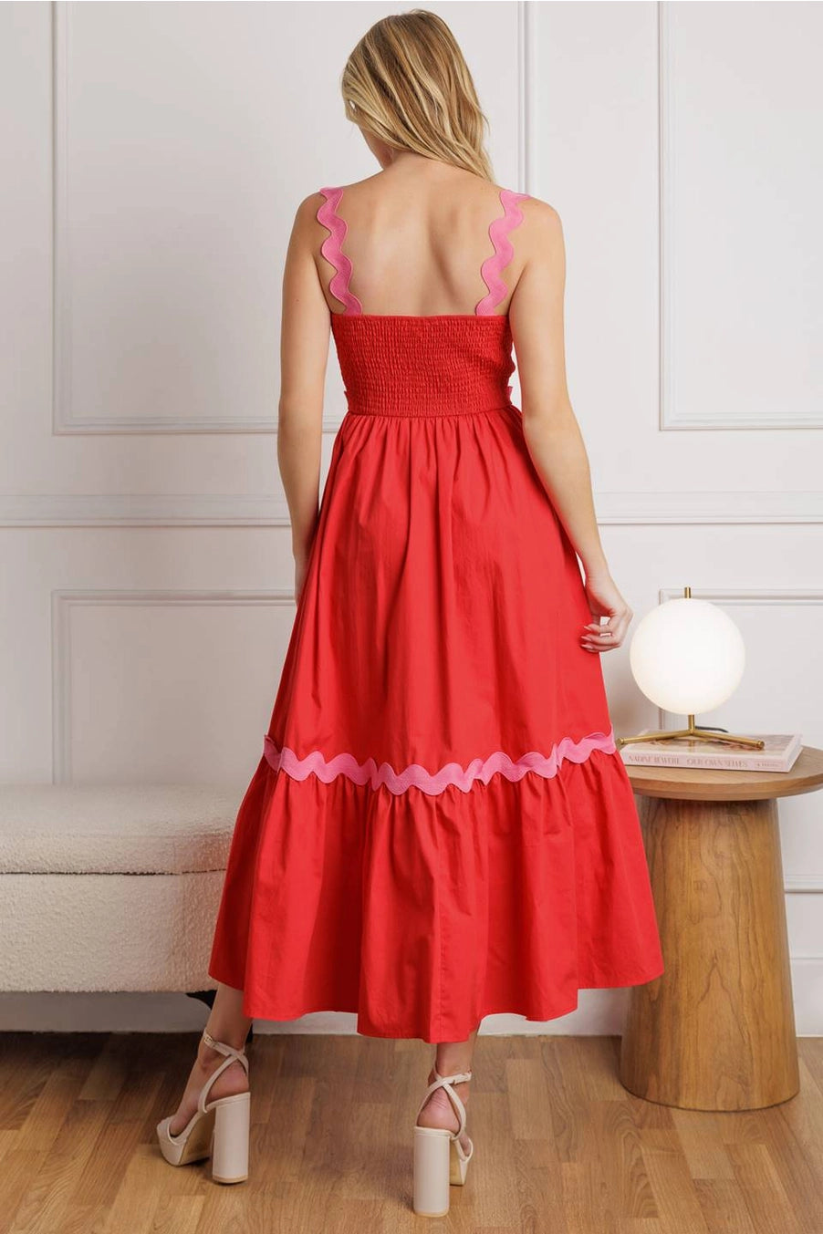 Ric Rac Trim Midi Dress
