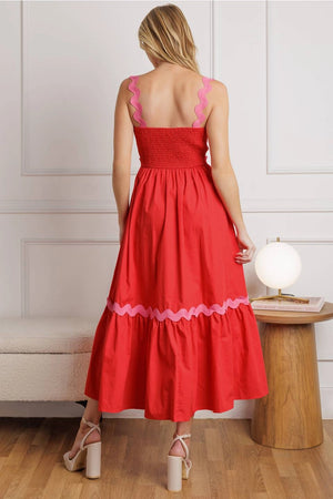 Ric Rac Trim Midi Dress