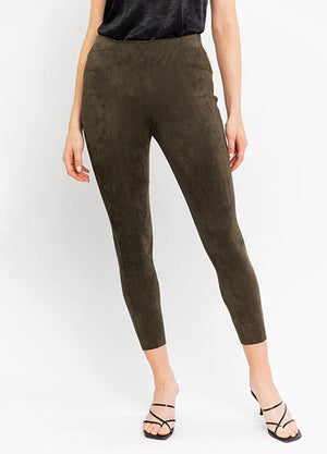 Suede Leggings - Olive