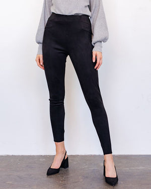 Suede Leggings - Black
