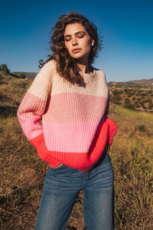 Stripe Color Block Pullover Sweater