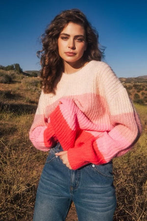 Stripe Color Block Pullover Sweater