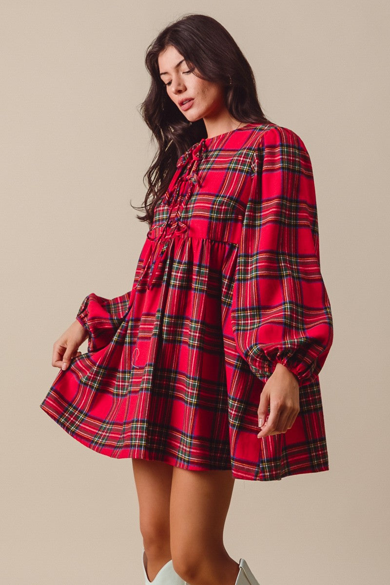 Checkered Plaid Mini Dress