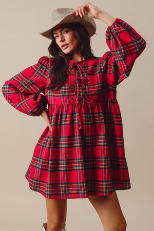 Checkered Plaid Mini Dress