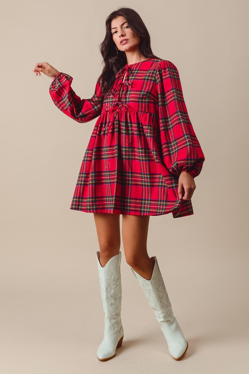 Checkered Plaid Mini Dress