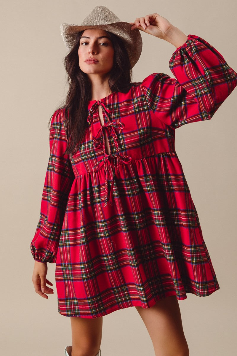 Checkered Plaid Mini Dress