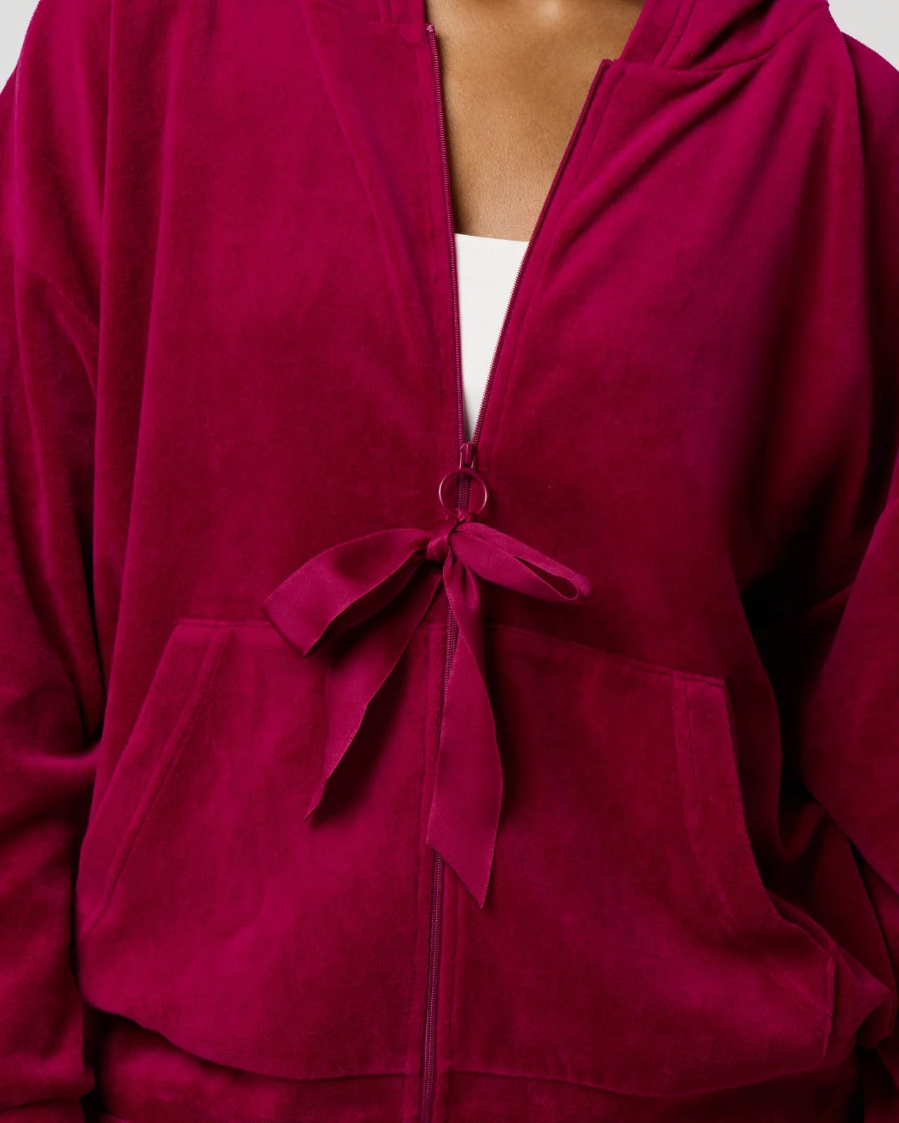 Velour Bow Hoodie
