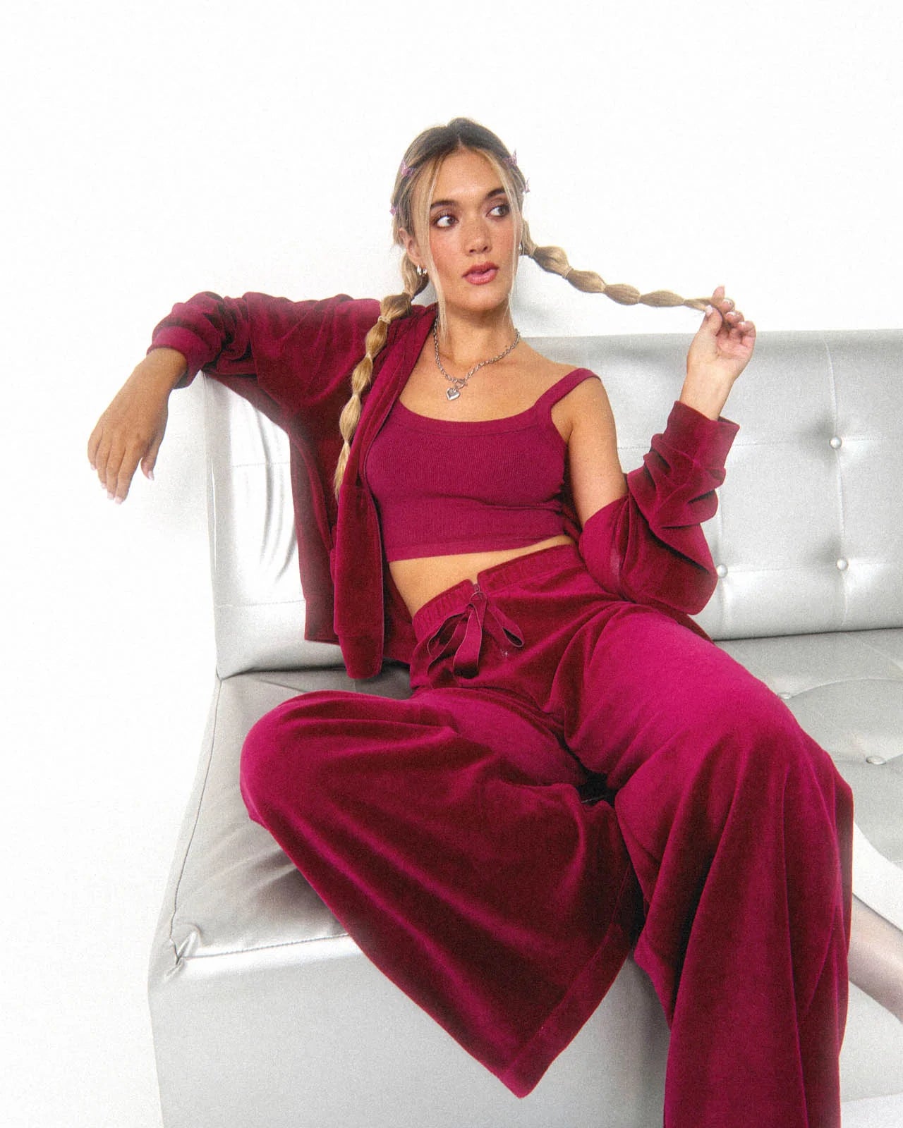 Velour Wide Leg Pant