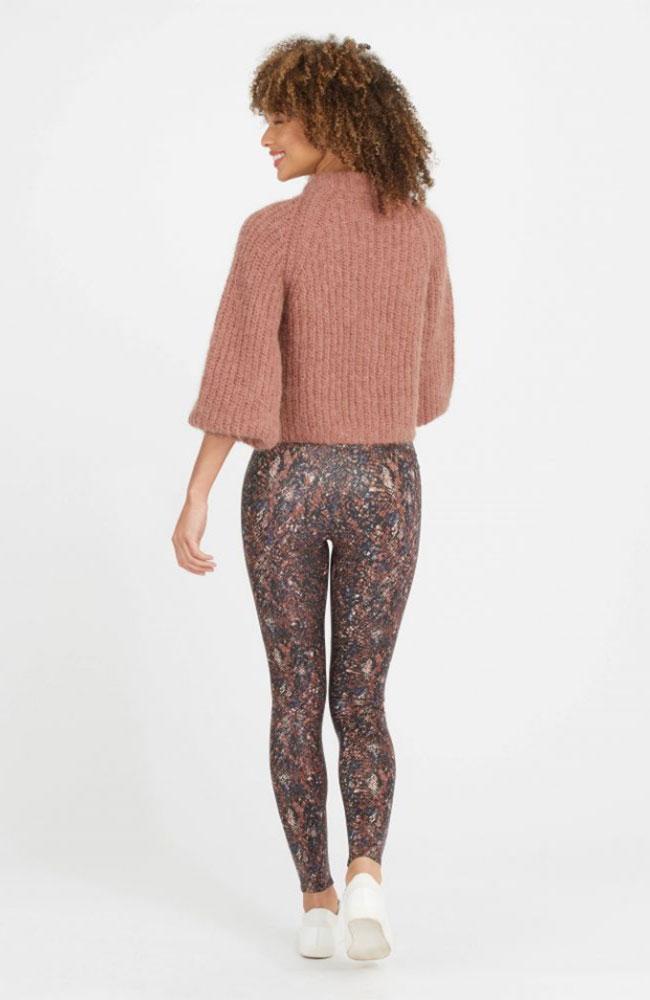 Spanx Faux Leather Snake Shine Leggings - mocha snake