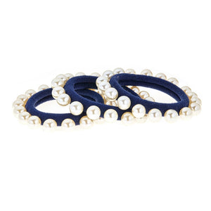 Fornash - Navy Pearl Hair Tie Set