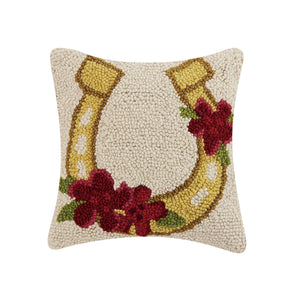 Peking Handicraft - Gold Horseshoe W/Flowers Hook Pillow