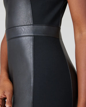 Spanx  Leather-Like Combo Fitted Dress