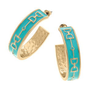 CANVAS Style - Giselle Enamel Horsebit Hoop Earrings