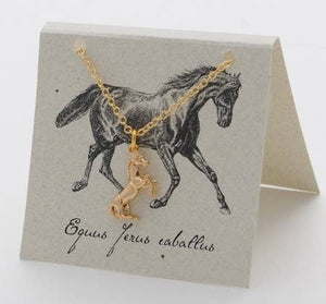 Horse Necklace  gold Natural History