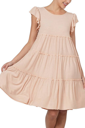 Ruffle Sleeve Tiered Dress