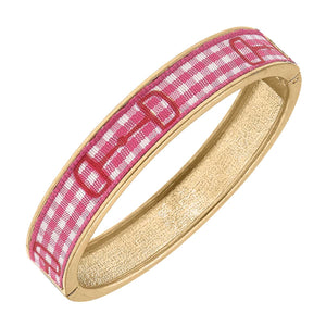 Gingham Horsebit Bangle Bracelet