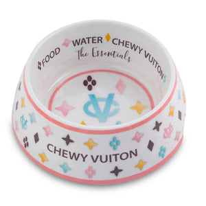 Haute Diggity Dog - White Chewy Vuiton Dog Bowl - small