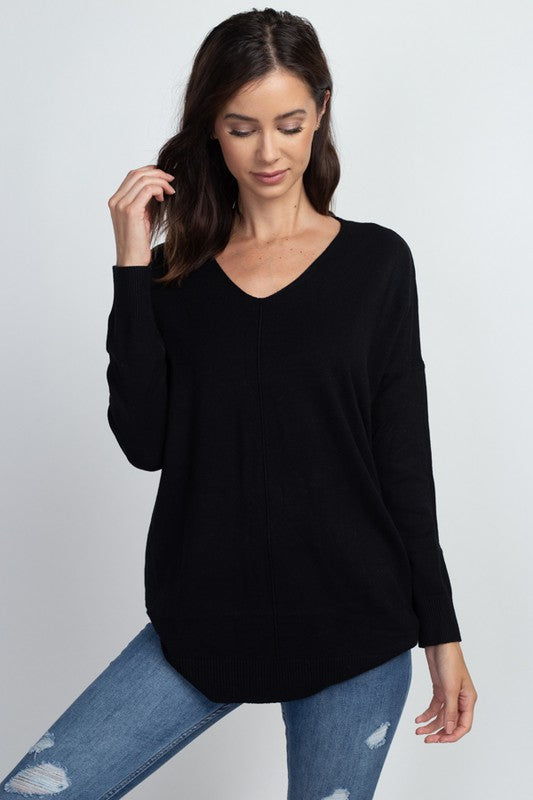 Dreamers Black V Neck Sweater