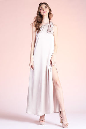 Hammered Satin One Shoulder