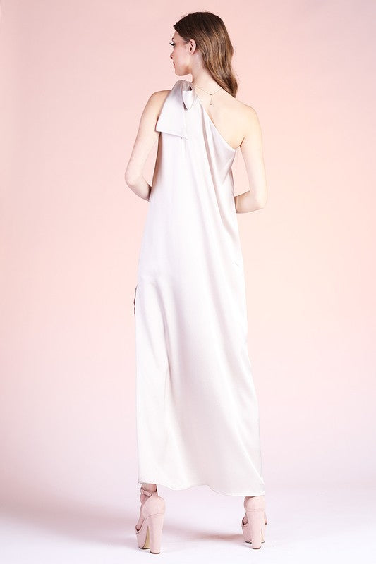 Hammered Satin One Shoulder