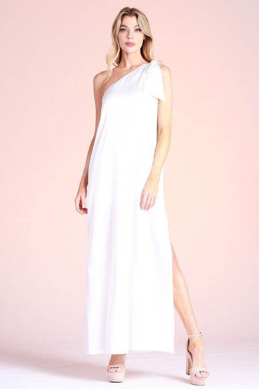 Hammered Satin One Shoulder