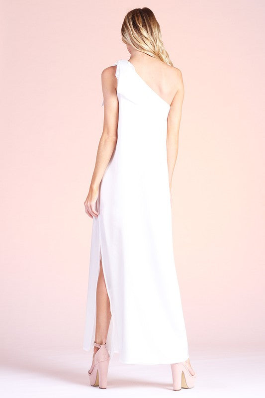 Hammered Satin One Shoulder
