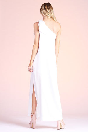 Hammered Satin One Shoulder