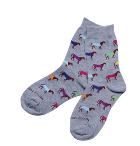 Barrel Down South - Kids Multi Color Horse Socks