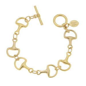 Gold Horsebit Toggle Bracelet