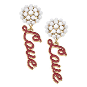 Canvas Style - Love Enamel Earrings in Red