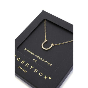 Secret Box Horseshoe Necklace Gold Or White Gold