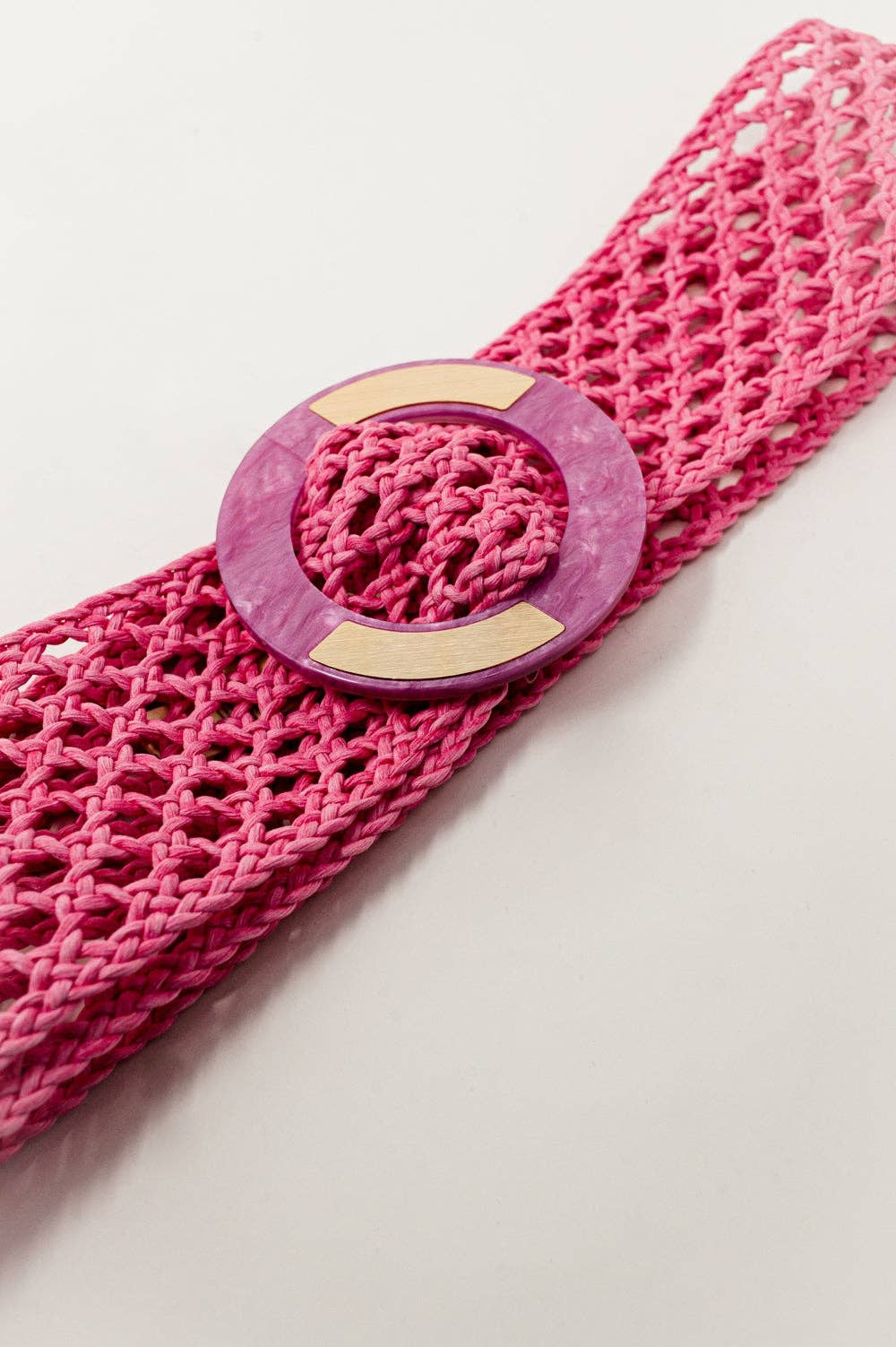 Braided Hip And Waist Belt in Pink