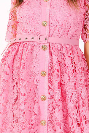Romantic Square-Neck Lace Maxi Dress