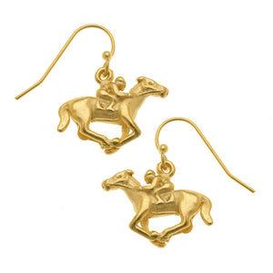 Gold Racehorse Earrings