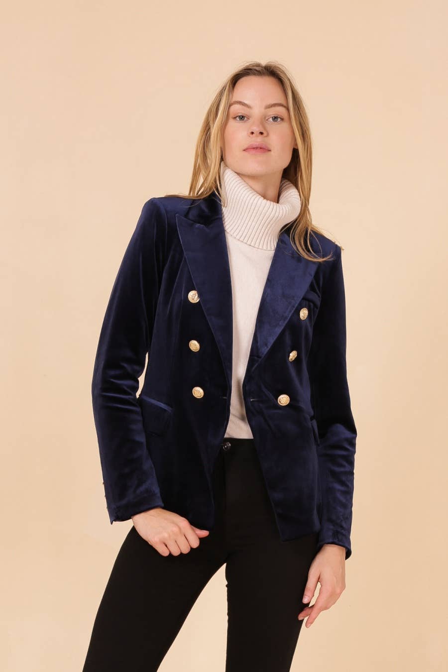 Navy Velvet Blazer