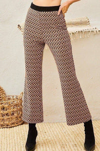 Jacquard Print Flare Pants