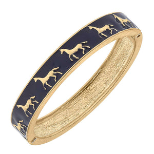 Equestrian Hinge Bangle Bracelet