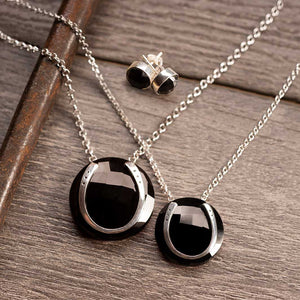 Black Onyx Horseshoe Necklace