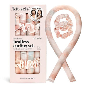 KITSCH - Satin Heatless Curling Set - Sunset Tie Dye