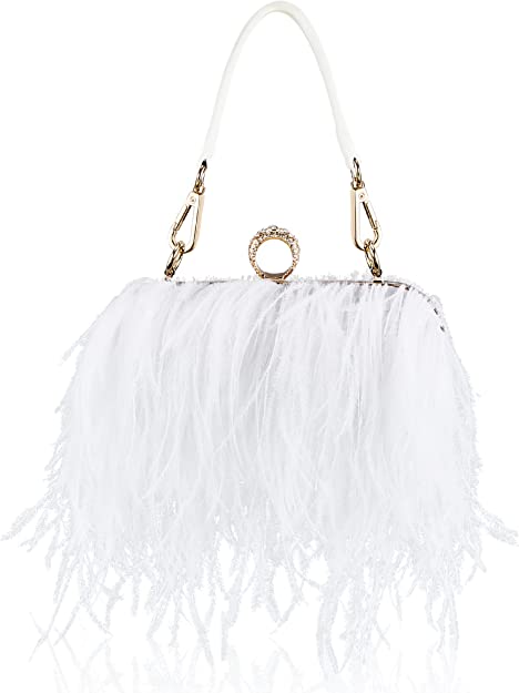 White Ostrich Bag