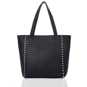 Vivien Studded Shopper Bag - Black