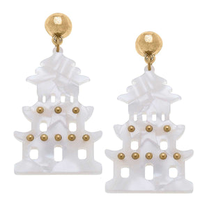 Gia Pagoda Resin Statement Earrings