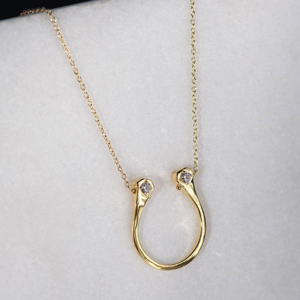 Charmed Horseshoe Necklace - Gold
