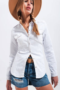 Fitted Denim Shirt - Size Small