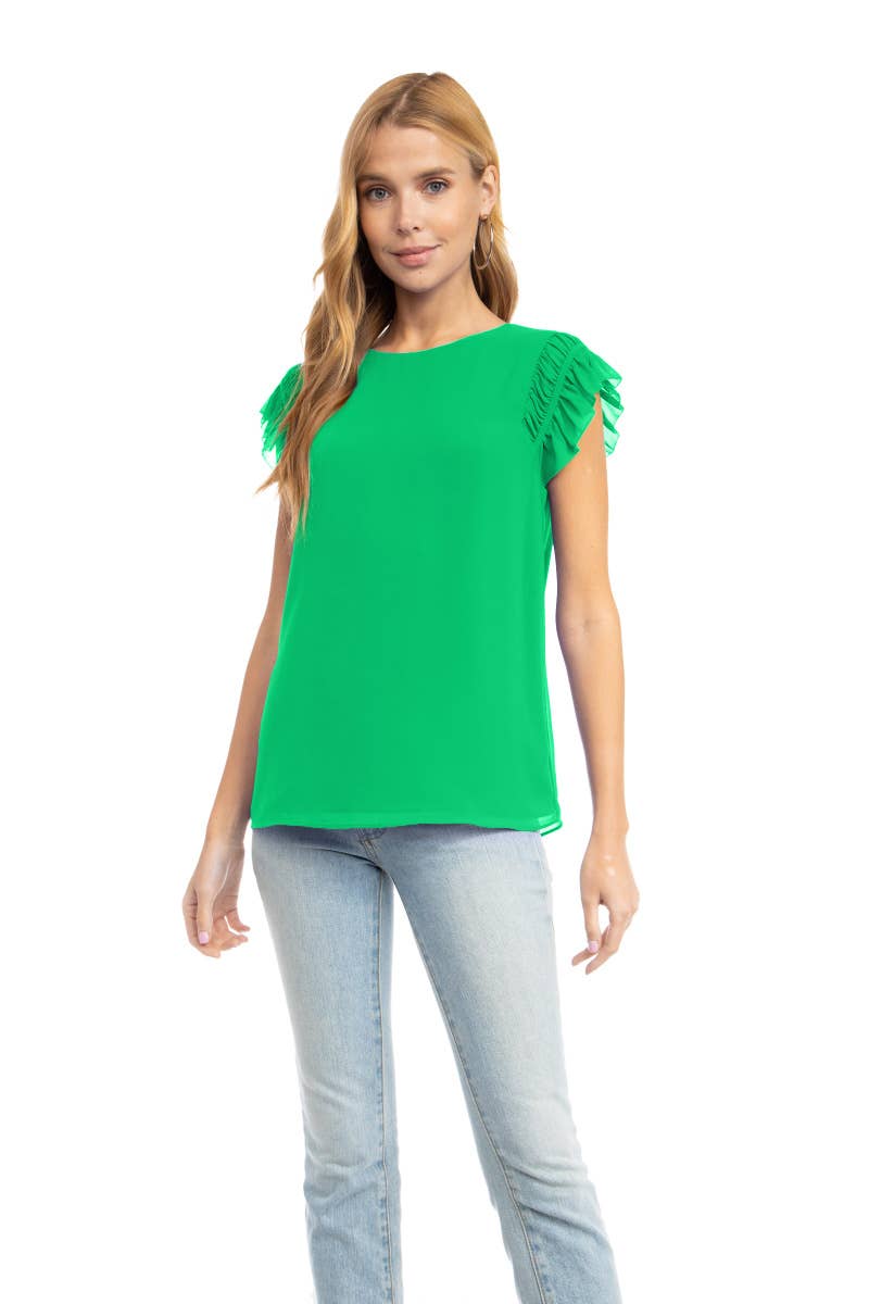 Ruffled Shoulder Top