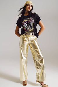 Gold Metallic Pants