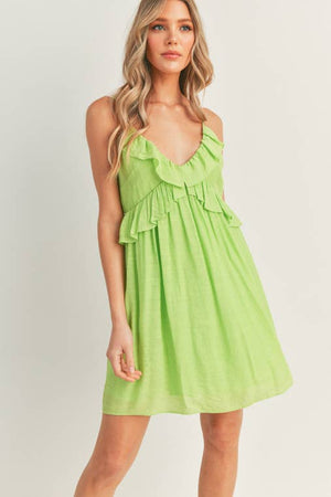 Lime Flounce Dress